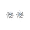925 Silver Blue Zircon Sun Small Stud Earrings For Women Piercing Wedding Luxury Jewelry Jewellery Money 925