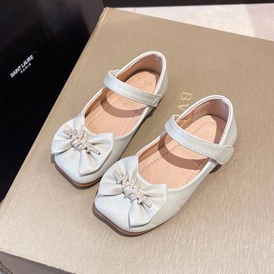 Prinzessin Mary Jane Lässig Atmungsaktiv Einfache Schleife Plus Strasssteine Mädchen 2024 Frühling Neu Flache Schuhe Eckige Spitze Alleskombinierbar Japanisch
