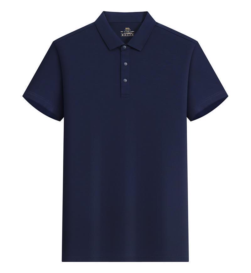 200g Summer Ice Silk Double-Sided Cotton Polo Shirt - Unisex Short Sleeve Lapel T-shirt Large