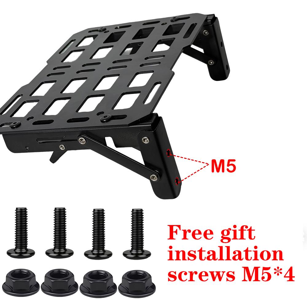Folding Aluminum Motorcycle Trunk Tail Box Universal Top Case Quick-Mounting Molle Panel Tactical Storage Box Modular Organizer