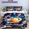 3PC Custom Name Space Adventure Bedding Set Duvet Cover Closure Includes 1 Duvet Cover & 2 Pillowcases for Bedroom