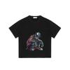 Black T Shirt with Colorful Skeleton Hip Hop Design for Casual Wear