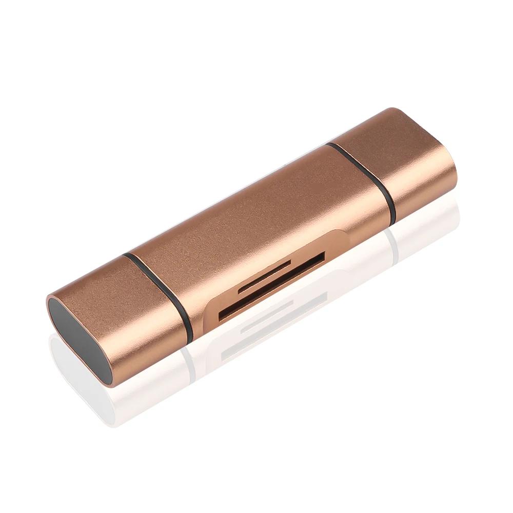 Картридер Type C OTG USB A Micro Type C Картридер USB 2.0 Адаптер Компьютерные принадлежности Поддержка TF OTG золотой