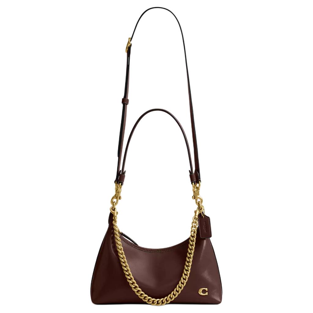 Coach Juliet 25 Metal Logo Detachable Shoulder Strap Leather Tote Bag Large Women handbags Maple CAD75-B4MPL