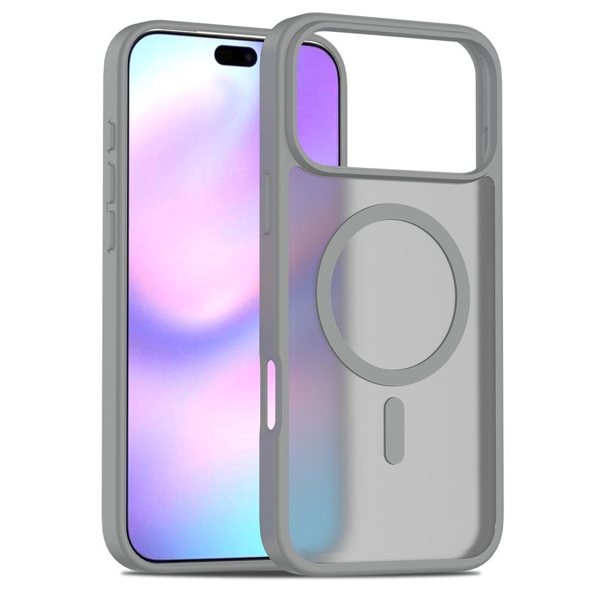 

Матовый чехол для Magsafe iPhone 17 Pro Max Air 16 Plus 15 14 13 12 11 17Pro iPhone17 16Pro 15Pro Mag Safe Чехол для телефона Аксессуары iPhone 17 Pro Max серый