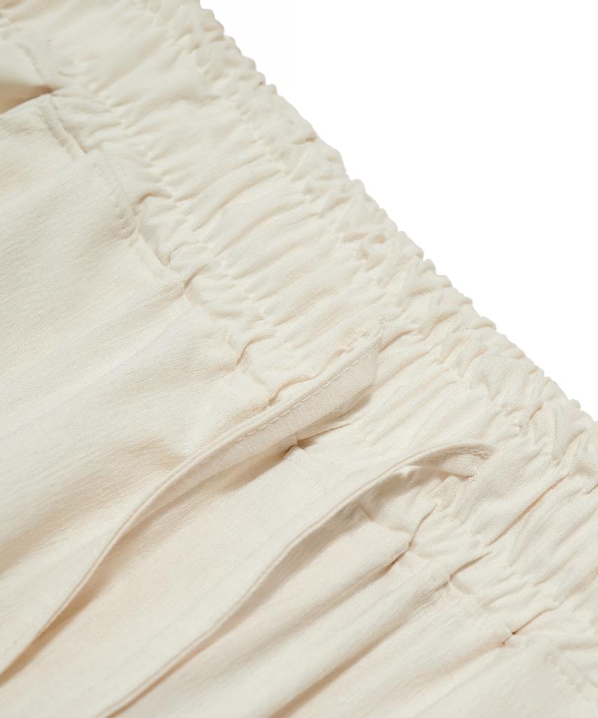 Metapeo Met Summer Wide Elastic Pants Ivory