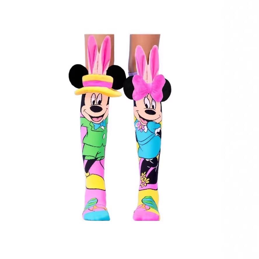 3D Cartoon Girl Knee-High Socks - Free Size for Kids