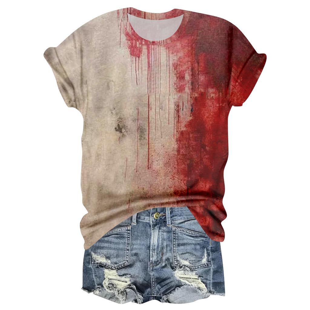 Dámské ležérní tričko s kulatým výstřihem a krátkým rukávem s halloweenským potiskem