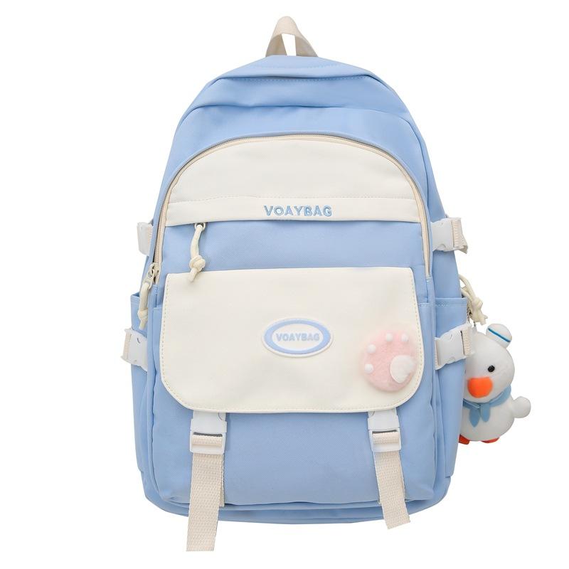 Contraste de Couleurs Sac d'École Étudiant Style Collège Sac à Dos Féminin Grande Capacité Sac d'École Étudiant Collège