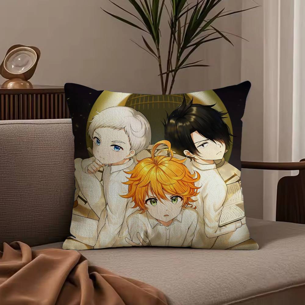 Anime The P-Promised n-Neverland Pillow Case Anti-dustmite Pillowcase Invisible Zipper Silky Short Plush Sofa Cushion Cover
