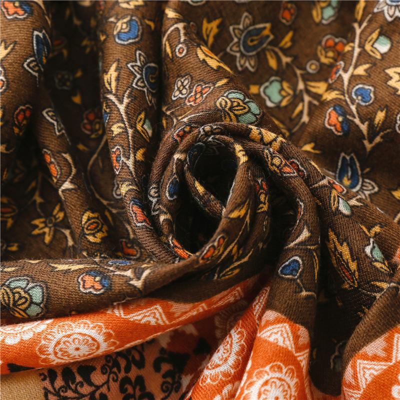 New Autumn Fashion Women Viscose Scarf Lovely Vintage Floral Tassel Hijab Shawls And Wraps Foulard Echarpe Muslim Sjaal 180*90Cm
