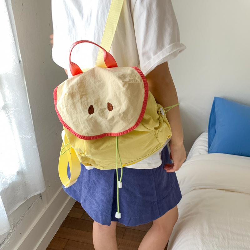 Summer dopamine contrasting color mini backpack women 2025 new Japanese cartoon fruit travel flip small backpack
