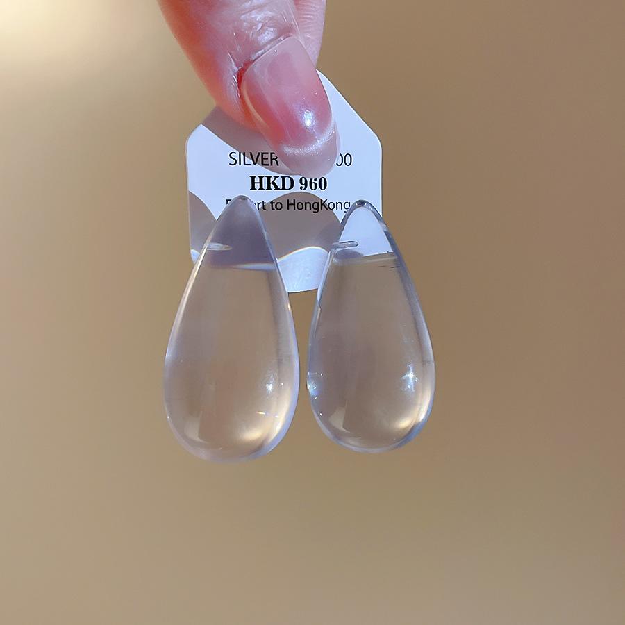Einfache Transparente Harz Acryl Wassertropfen Hängende Dangle Ohrringe für Damen Statement Lässiger Urlaubs Schmuck