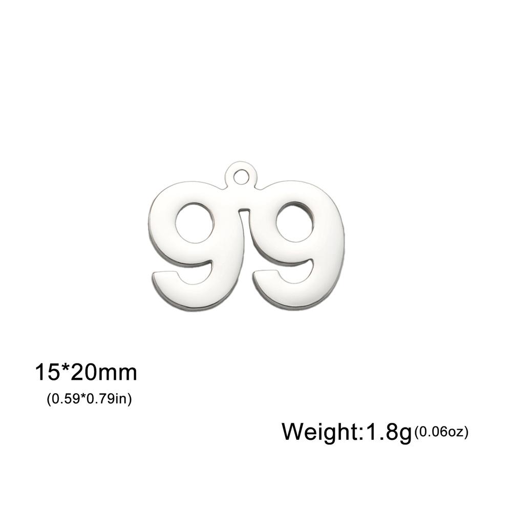 

My Shape Number 76-100 Charms for DIY Jewelry Making Stainless Steel Pendants for Bracelet Necklace Earrings Gifts 10pcs Figures Silver