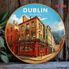 D-Moll pc xinxcm D-Moll Rundes Schild Vintage Dekorative Plakette mit dem Temple Bar in Dublin Irland Stadtansicht