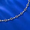 Zhuozhifan S925 Sterling Silver Simulated Sapphire & Diamond Oval Bracelet for Women, Adjustable, Chinese Style.