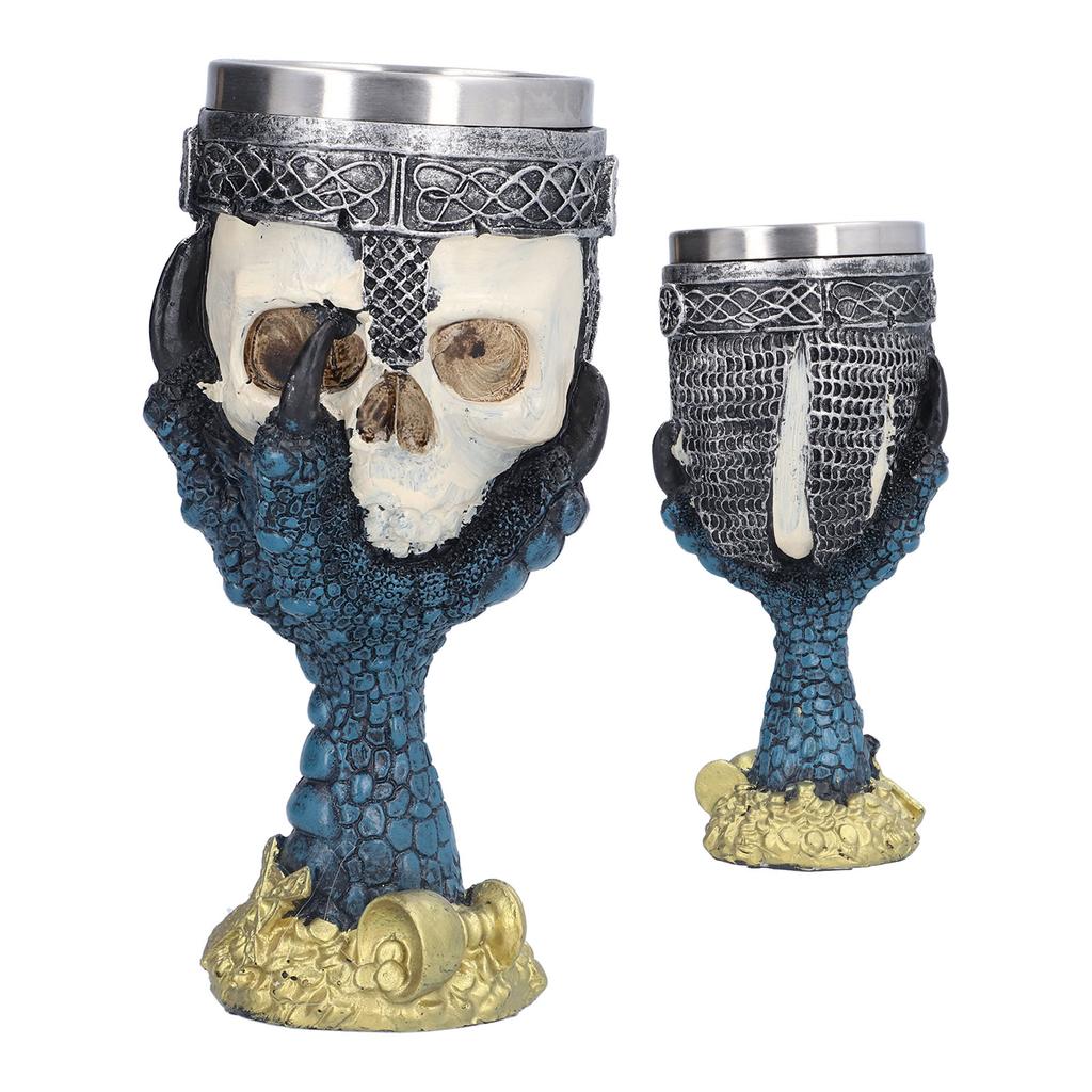 Skull Head Wine Goblet with Stainless Steel Inner Personalized Claw Skull Cup for Home