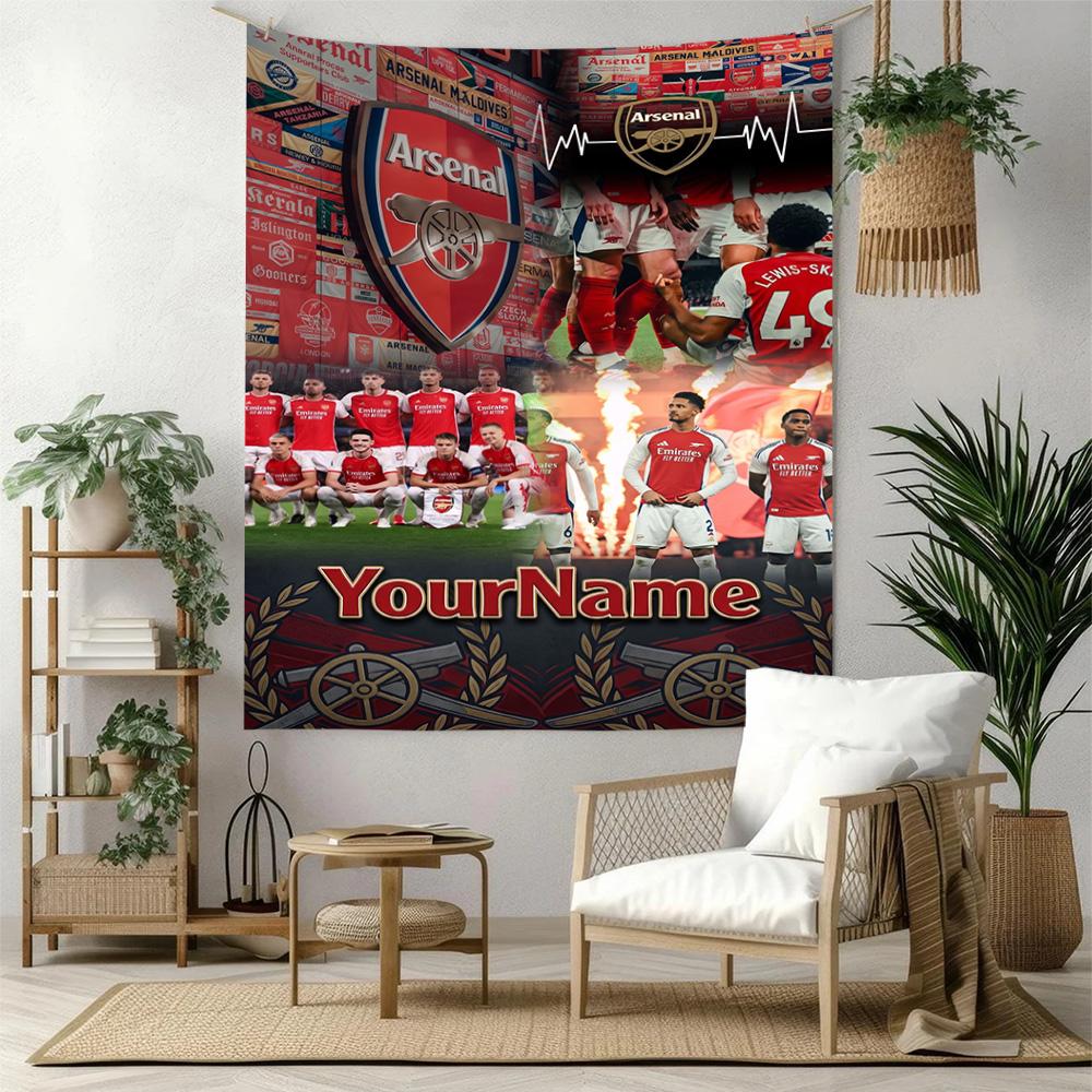 Arsenal Custom Your Name Wall Decor Tapestry Art For Pet Memorial Birthdaywedding Party Backdrop Family Gift