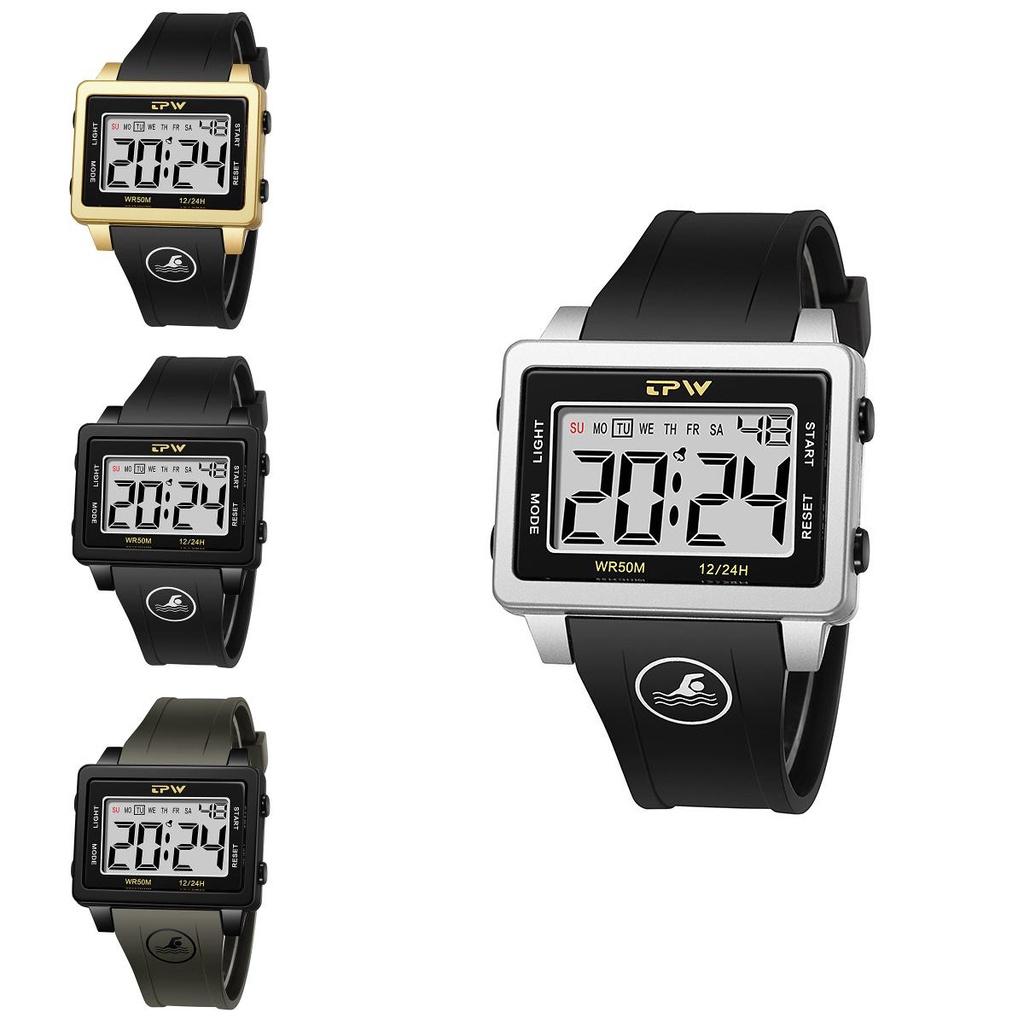 Tpw Waterproof Brand Multifunction Fashion Mens Watch With Silicone Strap Live Broadcast Dropshipping Explosive