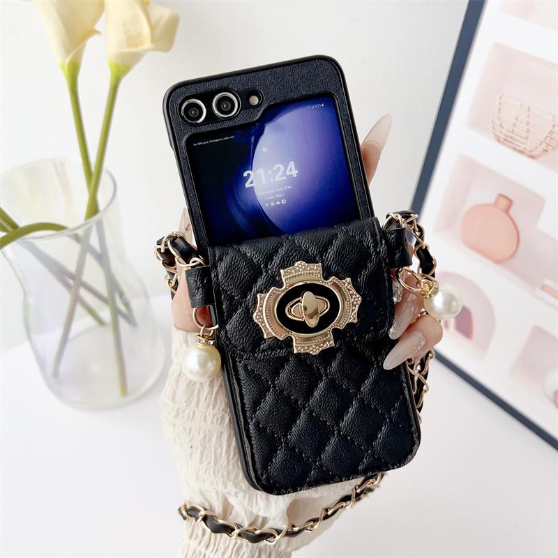 Für Samsung Galaxy Z Flip 7 6 5 4 3 5G Flip7 Flip6 Handyhülle Crossbody Luxus PU-Leder Geldbörse Kartenetui Stoßfeste Schutzhülle