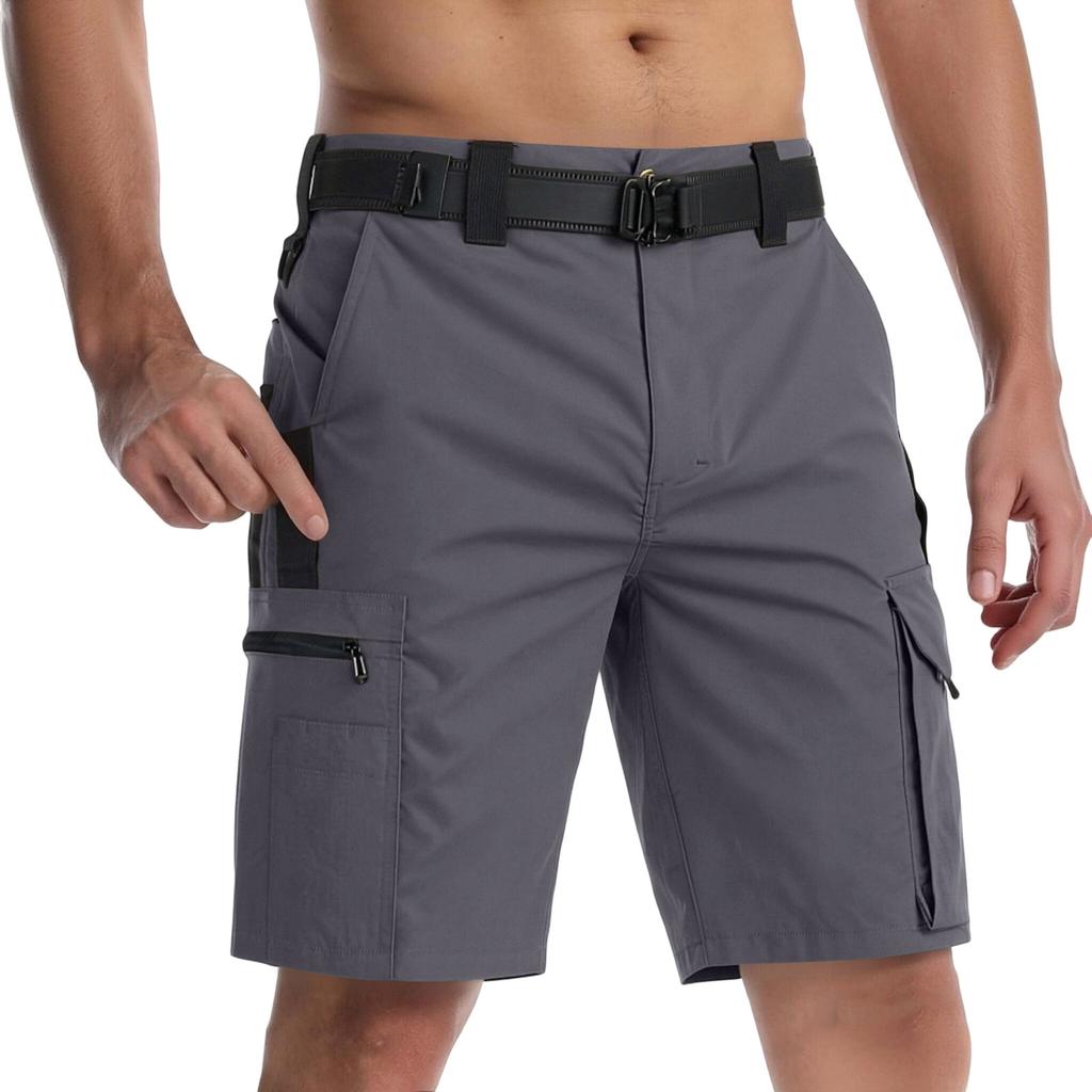 Men Cargo Shorts Multi Pocket Utility Outdoor Work Shorts with Adjustable Waistband and Durable Stitching
