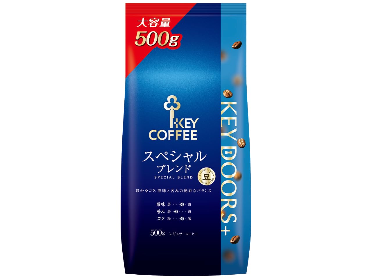 

[Amazon.co.jp Exclusive] KEY DOORS+ Special Blend Coffee Beans 500g, Large Capacity, Regular Coffee, Coffee Beans
