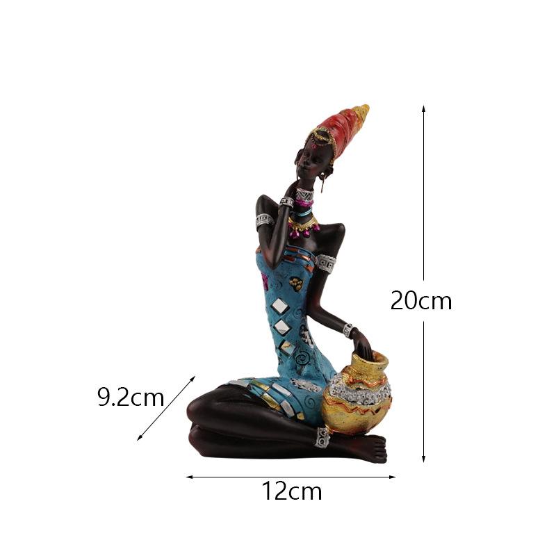 Resin Ethnic Style Ornaments African Women Sculptures People Figurines Office Desktop Living Room Home Decor Friend Gift