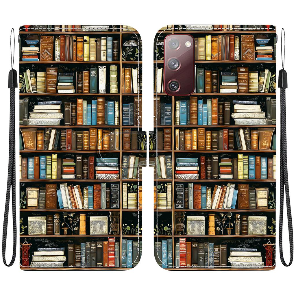 Handgefertigte PU-Leder-Flip-Hülle für Samsung Galaxy S20 FE/S20 Lite (SM-G781B/G780F) Rutschfeste Stoßfeste Hülle mit Handschlaufe & Herz/Rose Katze Designs