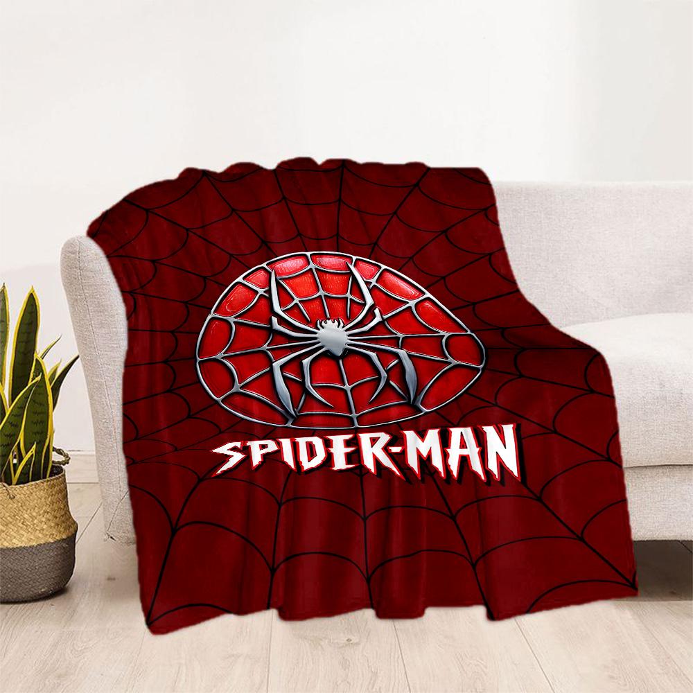 Black Spider On Red Background Flannel Blanket-Soft and Suitable for Sofas,Beds,Offices,Travel,All Seasons,Great Gift for Holidays and Birthdays.