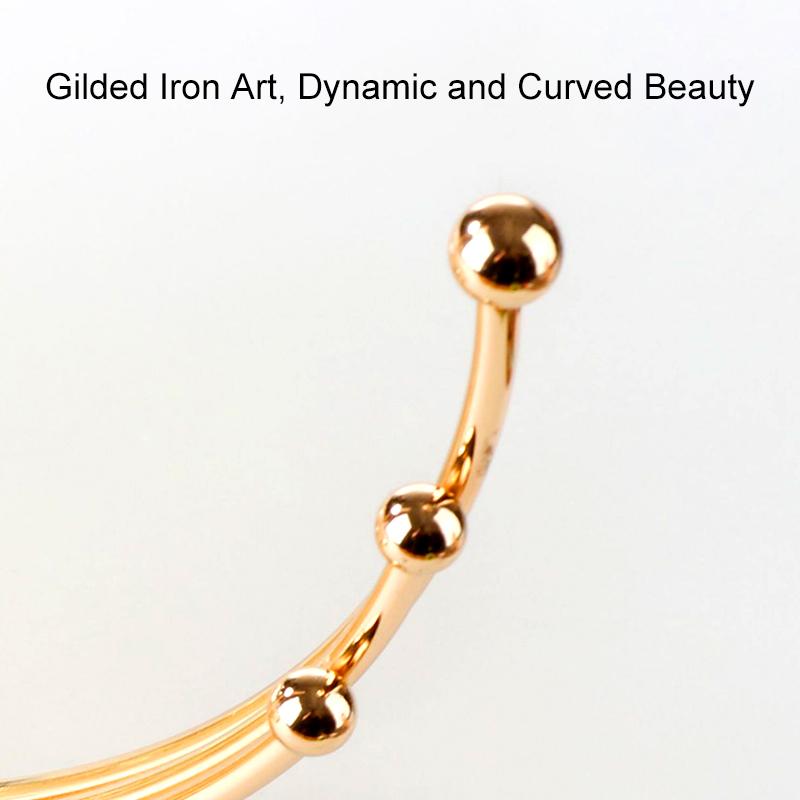 1PC Creative Fruit Plate European Style Metal Moon Shaped Snack Storage Glass Table Decor