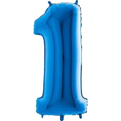 Blue Foil Balloon Number 1 - 102 Cm Grabo