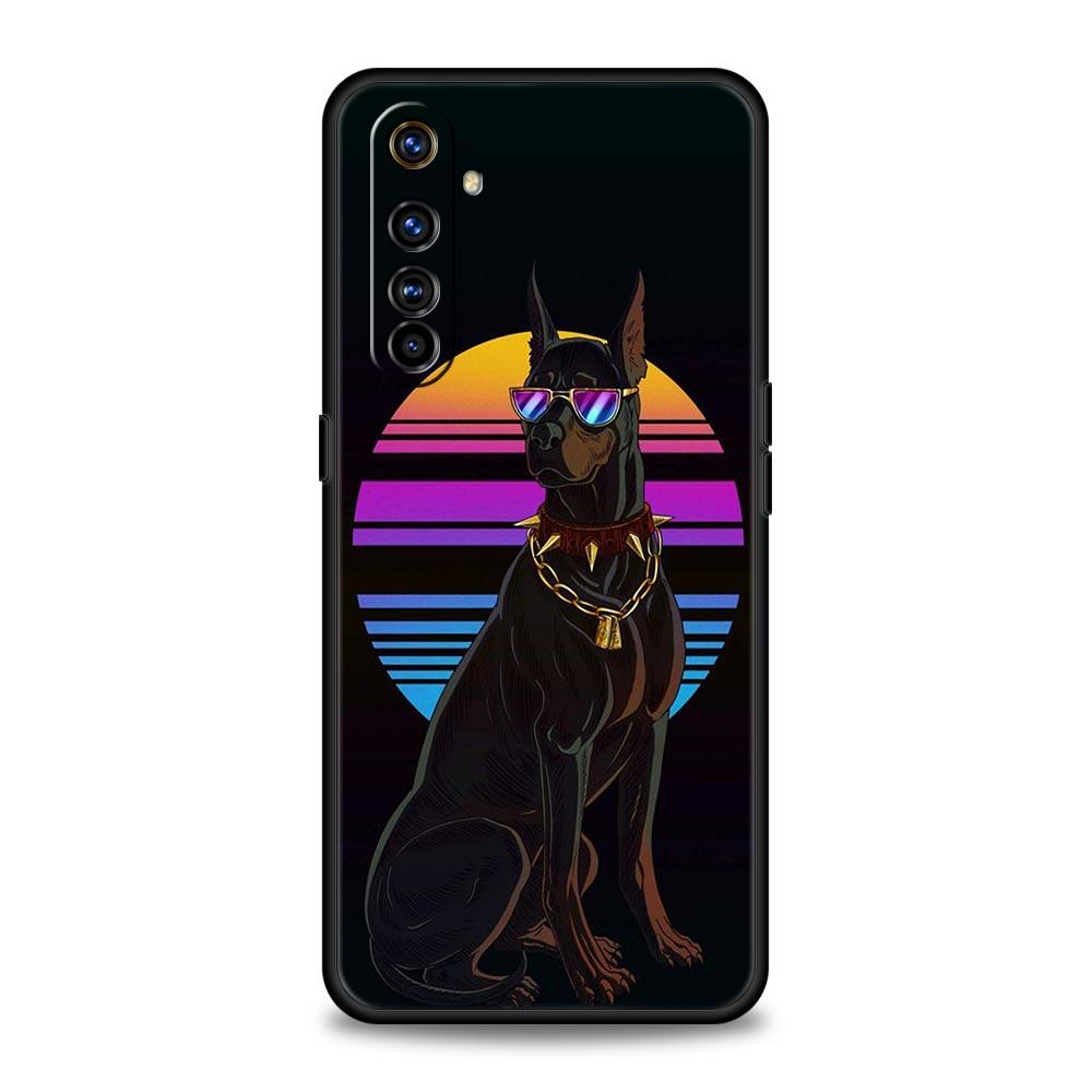 Doberman Dog Case For Realme C67 C63 C55 C53 C35 C25 C21 GT 2 3 5 6 10 11 12 13 Pro Plus 5G Soft TPU Phone Cover Fundas Capa Bag