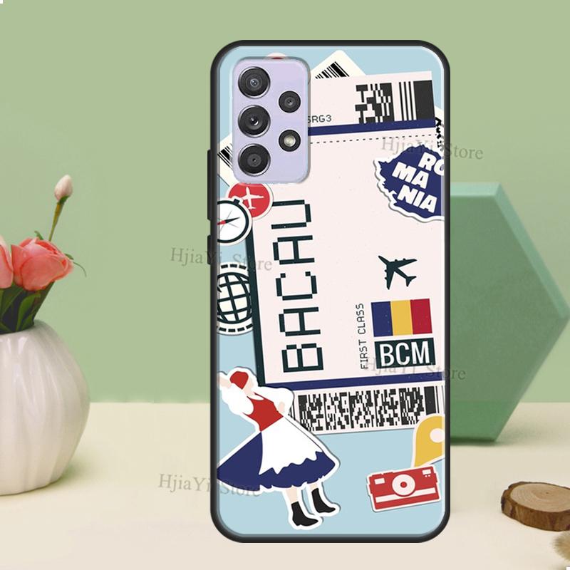 

BACAU ROMANIA BOARDING PASS Traveltickets Case For Samsung A54 A34 A14 A51 A71 A12 A22 A32 A52 A72 A73 A33 A53 A13 Back Cover Samsung A52