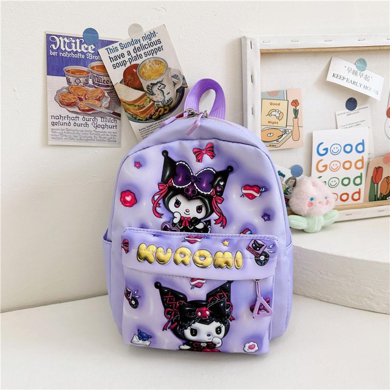 

3d Cute Cartoon Backpack For Girls And Boys Nylon Lightweight School Bag Kuromi Small