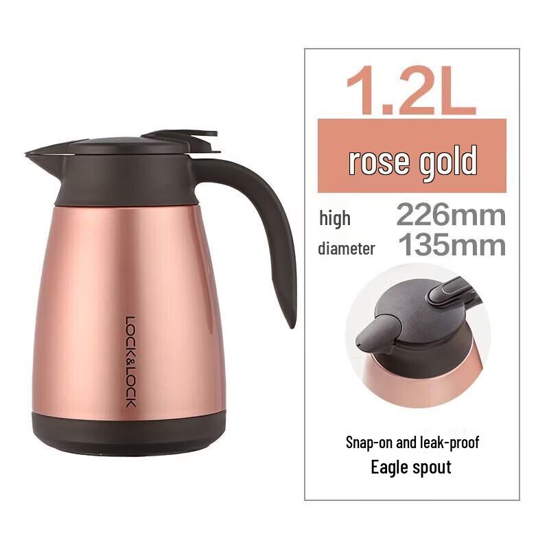 LOCKLOCK 304 Stainless Steel Large Capacity Thermos lhc1432 розовое золото 1200 мл