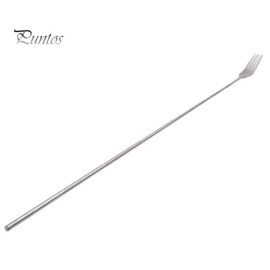 Extendable Fork Telescoping Spoon Stainless Steel Retractable Dinner Spoon Long-Handled Prank Fork Versatile Dining Tool for BBQ Camping