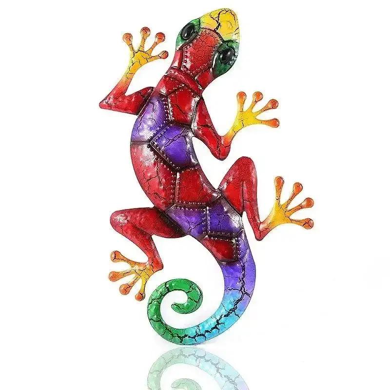 

Colorful Lizard Metal Wall Decoration Lizard Hanging Sculpture Decoration Home Door Wall Gecko Wall Decoration Art Gecko Wall червоний