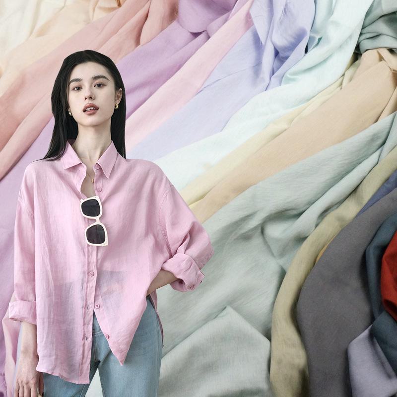 

Тонка бавовняно-лляна текстурована тканина для весняно-літніх суконь No. 2952-14. 500 meters or more