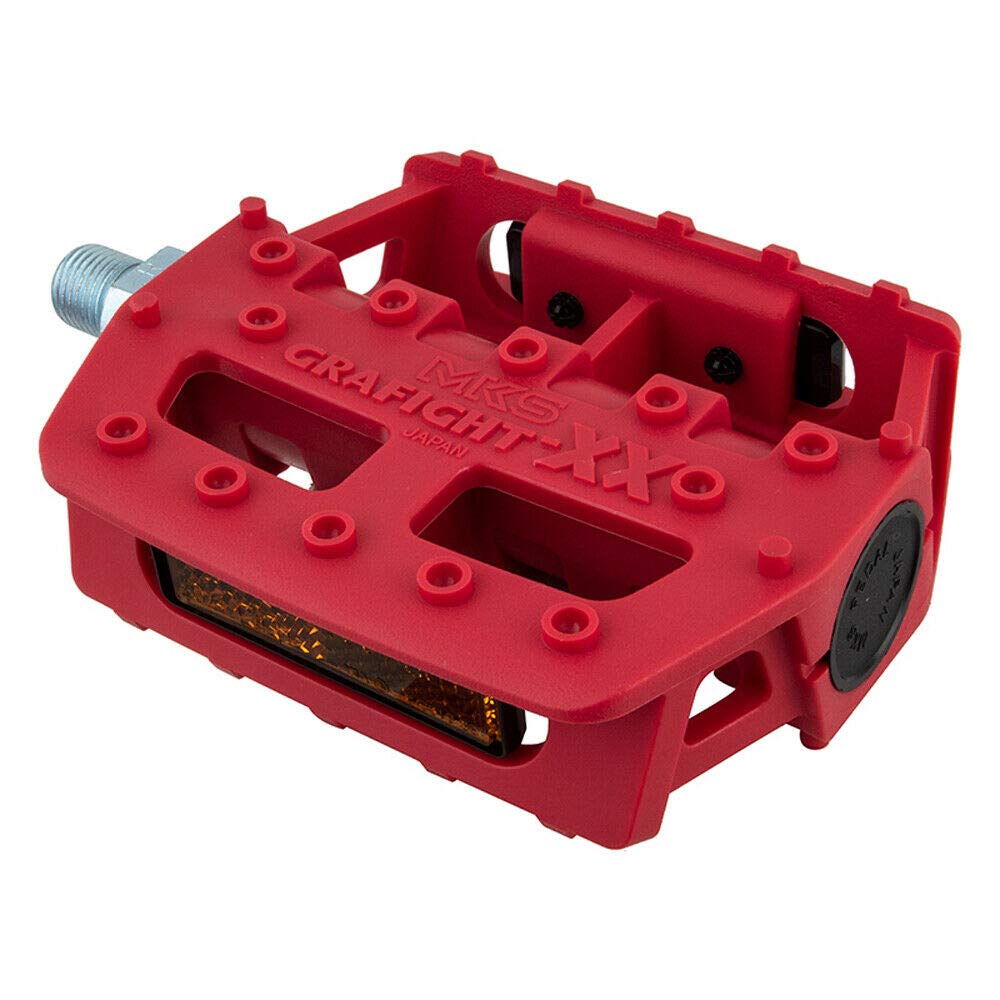 MKS (Mikashima Manufacturing) Bicycle Pedals GRAFIGHT-XX (Graphite-XX) 1/2-inch Core, Red