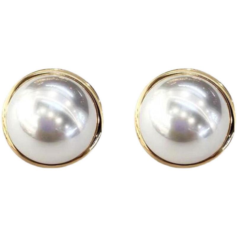 

Серьги-пусеты с жемчугом в стиле ретро 2024 года - Элегантный дизайн в гонконгском стиле для женщин белый