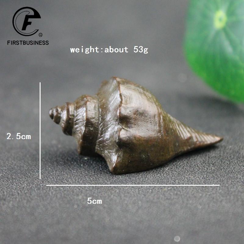 Медные фигурки морских животных ракушек Миниатюры Ретро статуэтка Чайный питомец Настольное украшение Счастливые домашние украшения Аксессуары Поделки