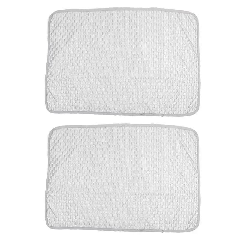 2 Pièces Housse de Coussin Rafraîchissante d'Été Couleur Unie Haricot de Glace Housse de Coussin Sensation de Fraîcheur Couverture Climatisation Lavable (Pas d'oreiller) 48x74cm