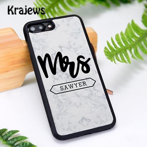 Krajews PERSONALISED MR MRS WEDDING COUPLE SURNAME Phone Case For iPhone 17 Air 16 15 14 plus 11 12 13 Pro Max coque iPhone 15