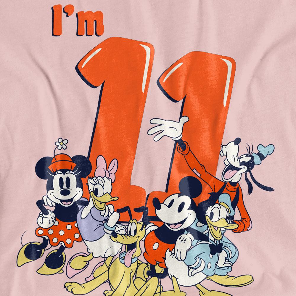 Mickey Mouse & Friends Womens/Ladies Vintage Group 11th Birthday T-Shirt