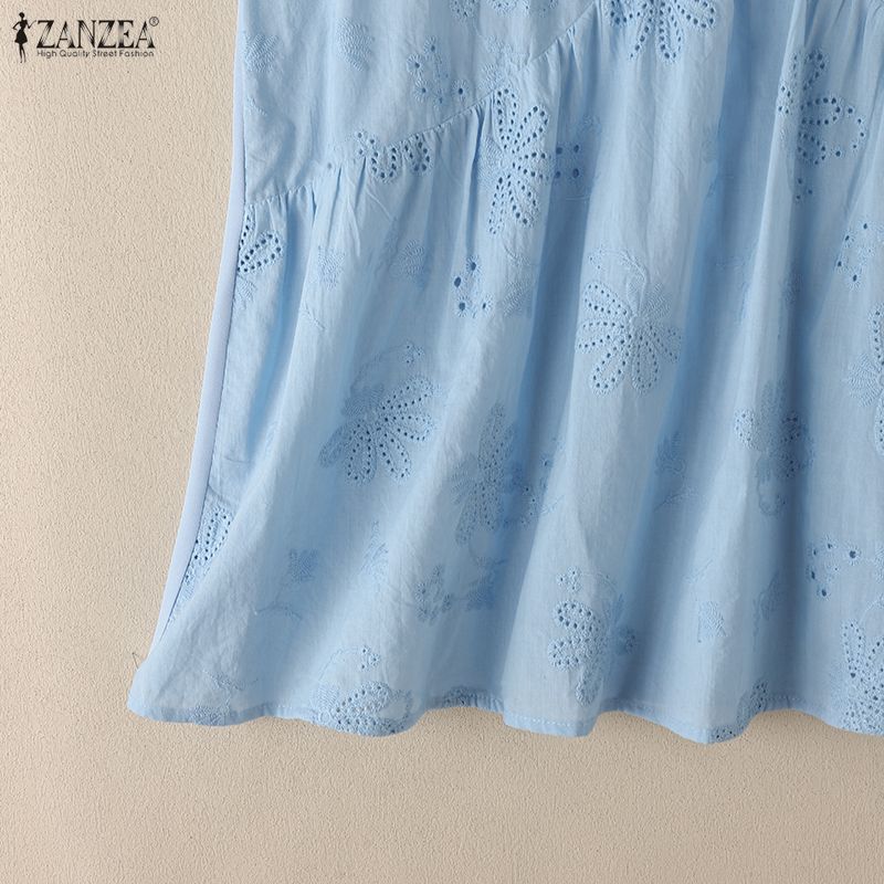 ZANZEA Damen Sommer Casual V-Ausschnitt Ärmellose Tanktops