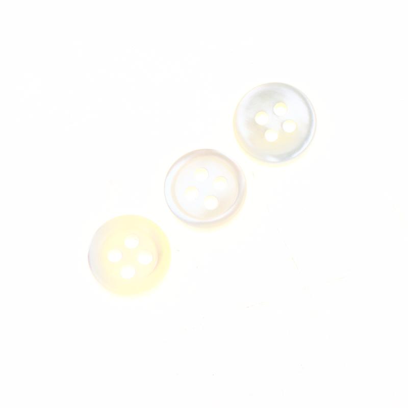 4 Holes Polished Freshwater River Shell Buttons Small Round Thin Edge Durable for Shirts Blouses Handmade Apparel Making