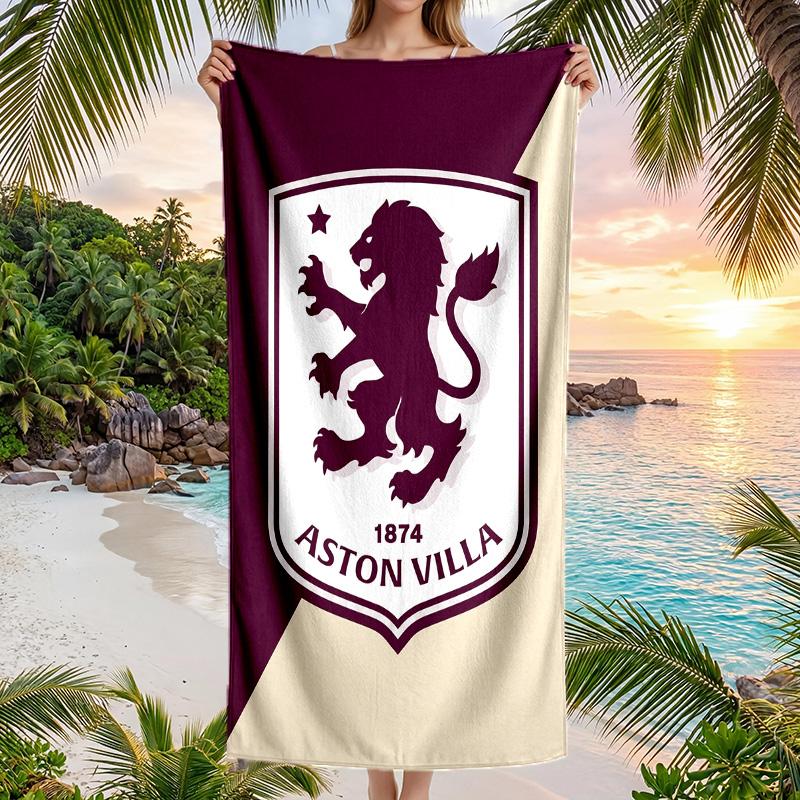 Aston Villa Fotbalový Plážový Ručník Měkký Mikrovláknový Letní Ručník Rychleschnoucí Absorpční Ručník na Pláž, Bazén, Cestování