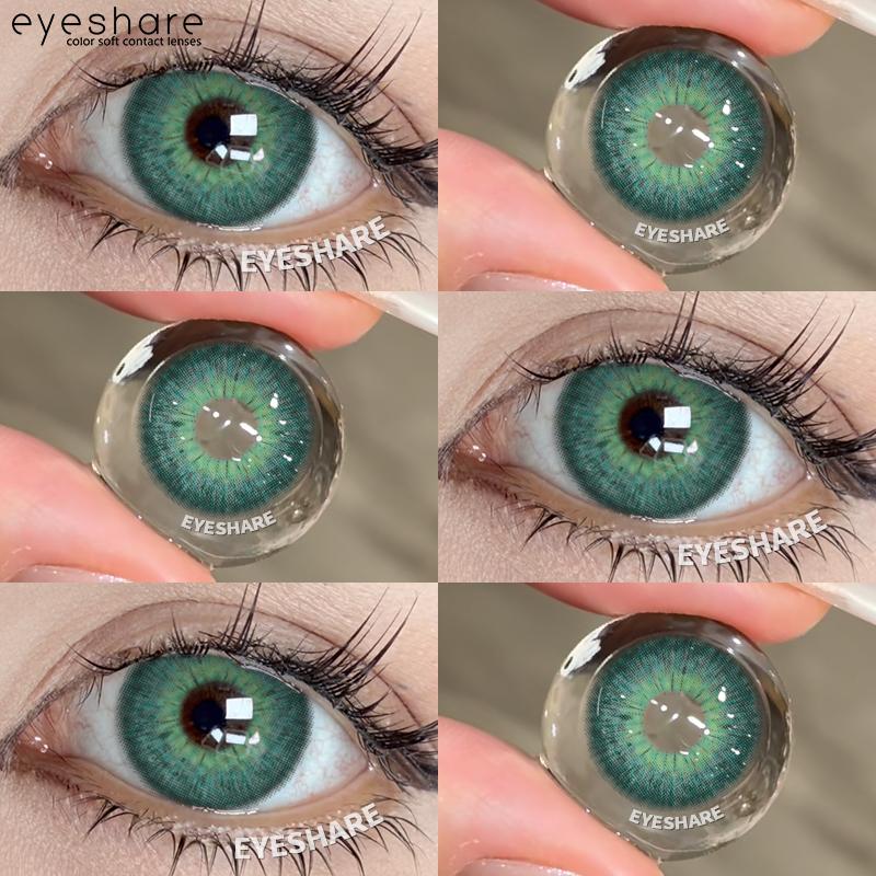 EYESHARE 1Pair Color Contact Lenses for Eyes Natural Brown Yearly Use Lenses Gray Multicolored Contact Lens Gray Pupils Lens