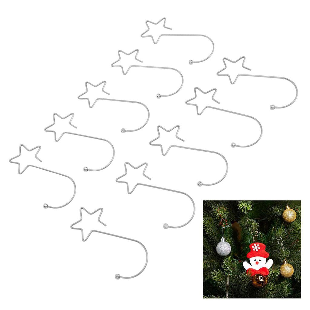 120pcs Star Shaped Christmas Tree Hooks Decoration Hangers Stainless Steel for Easter Halloween Party