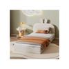 Lit enfant - MUVOE - 90x200cm - Tête de lit lapin - Rembourré beige - Lattes en bois
